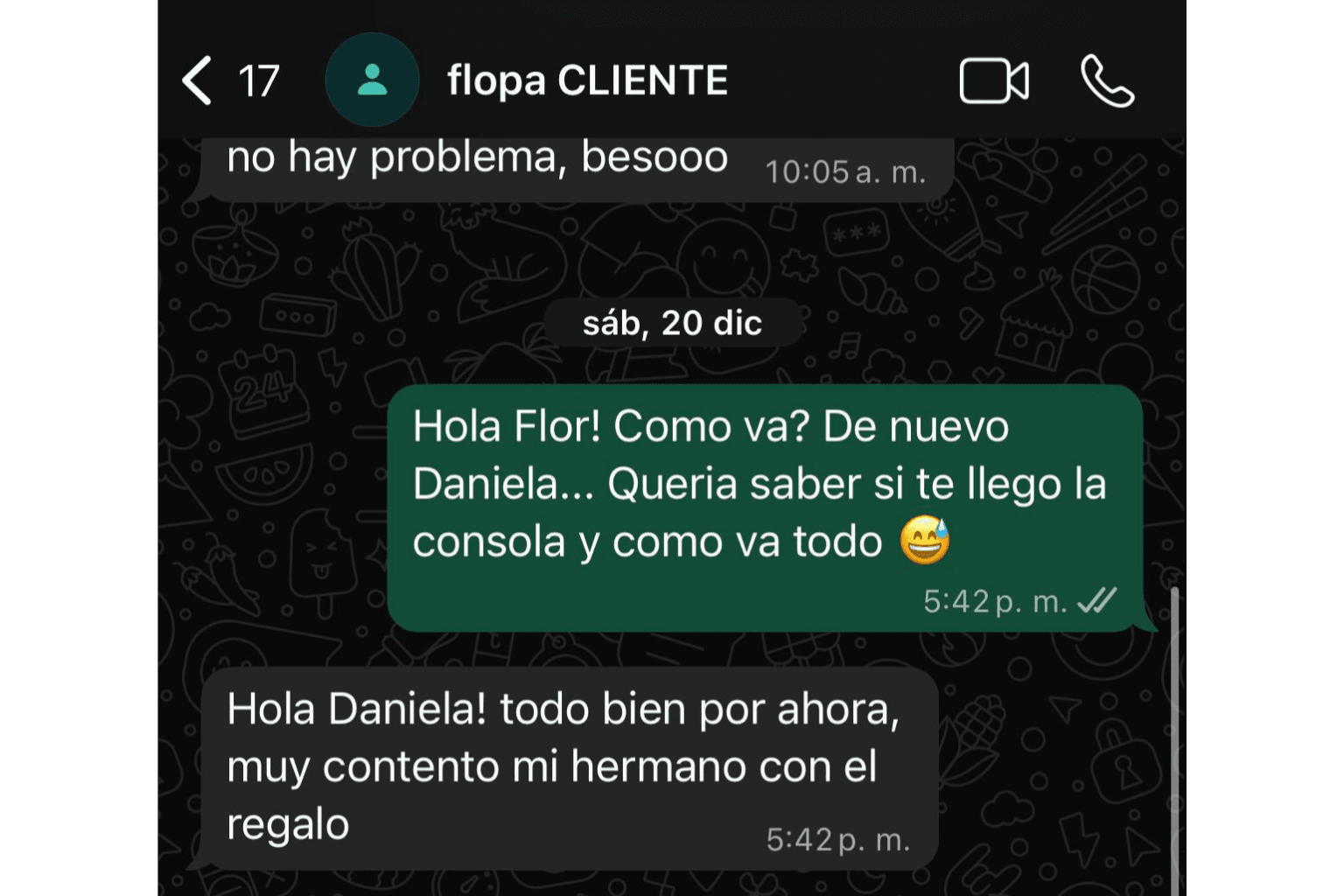 Referencia de cliente en Neuquén: Regalo para mi hermano